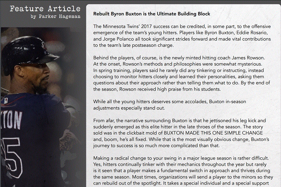 Handbook Preview: Rebuilding Buxton's Swing