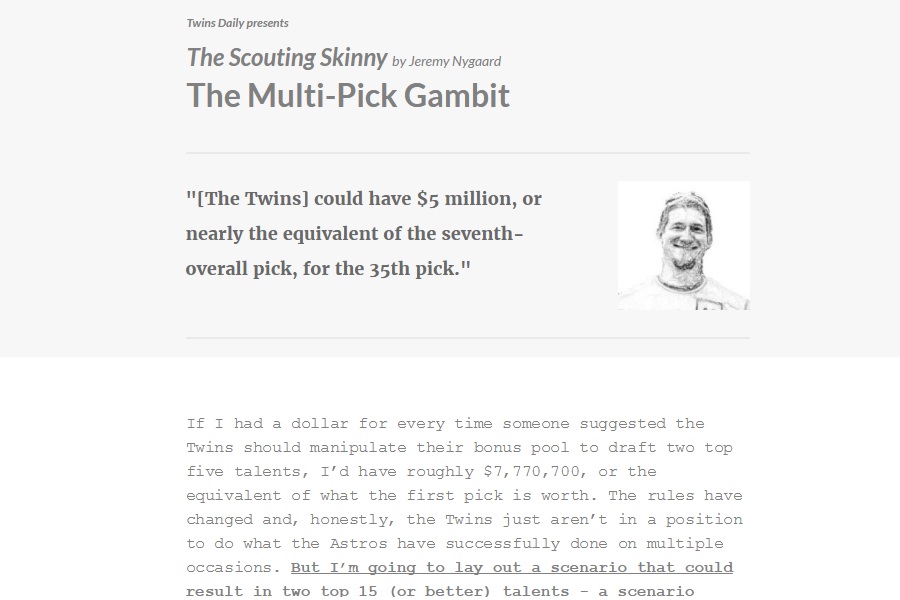 More information about "The Scouting Skinny: The Multi-Pick Gambit"