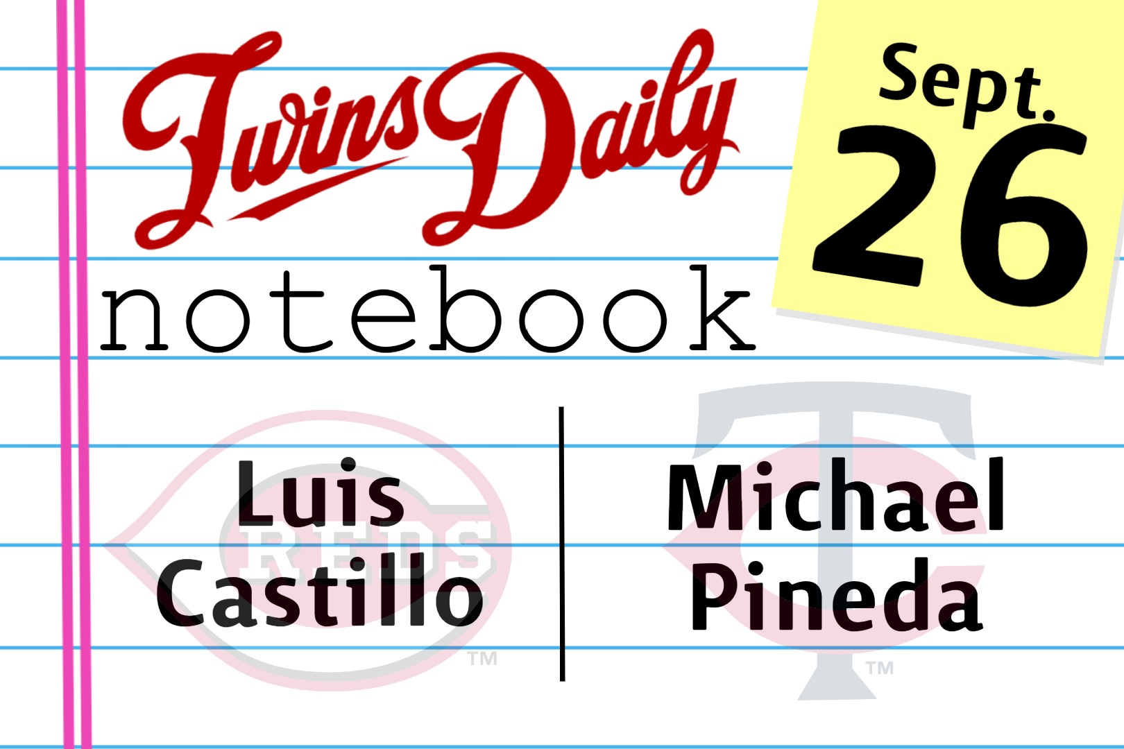 More information about "Twins Notebook 9/26: Twins Look to Slow Streaking Castillo, Maintain Lead in Division"