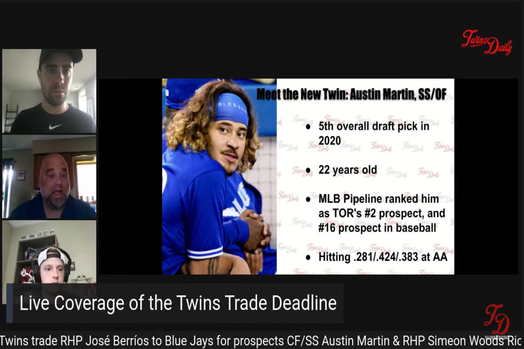 More information about "REPLAY: Twins Daily Reacts Live at the Trade Deadline"