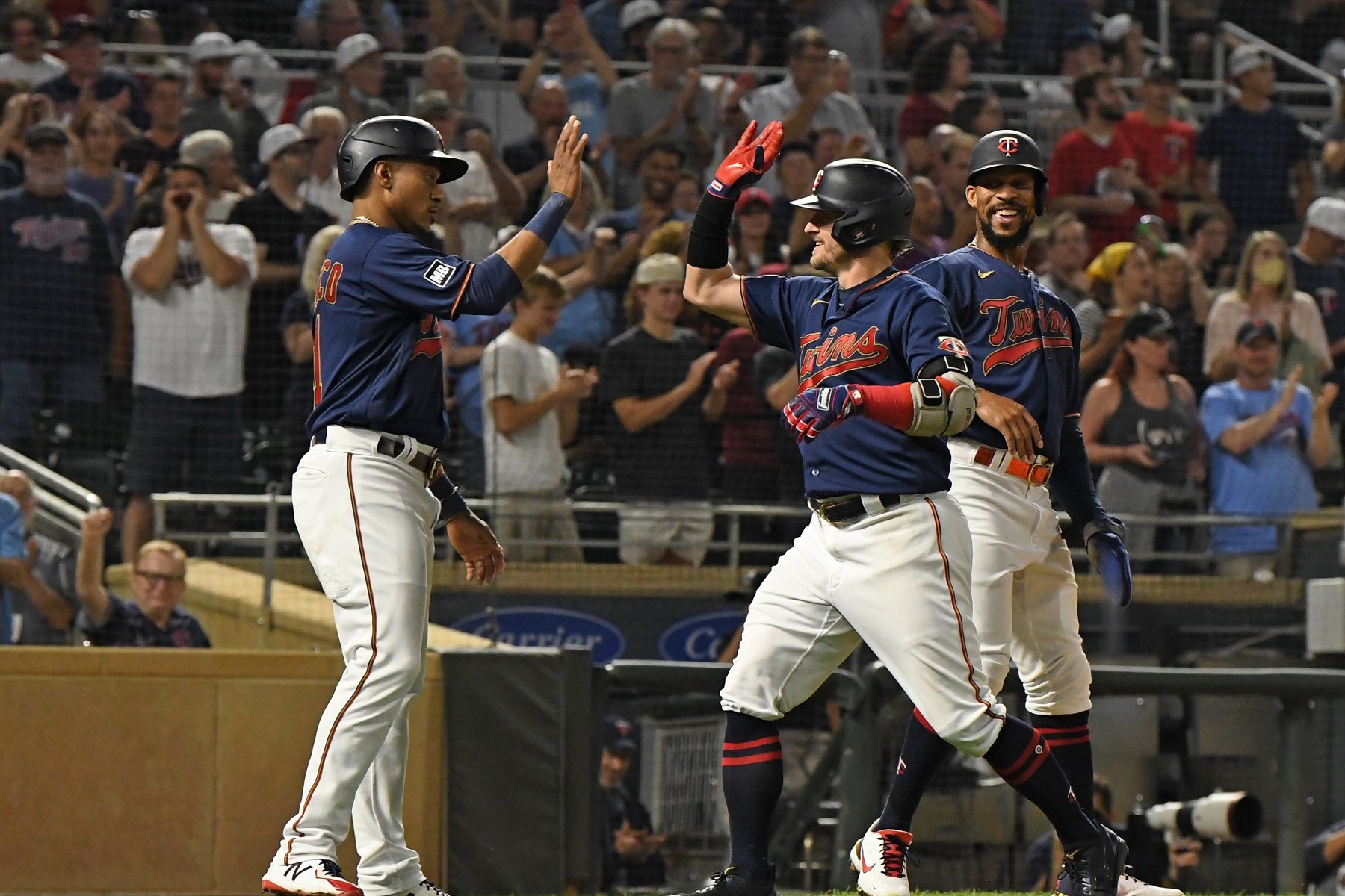 Rookie Brent Rooker has an adventurous first day with Twins