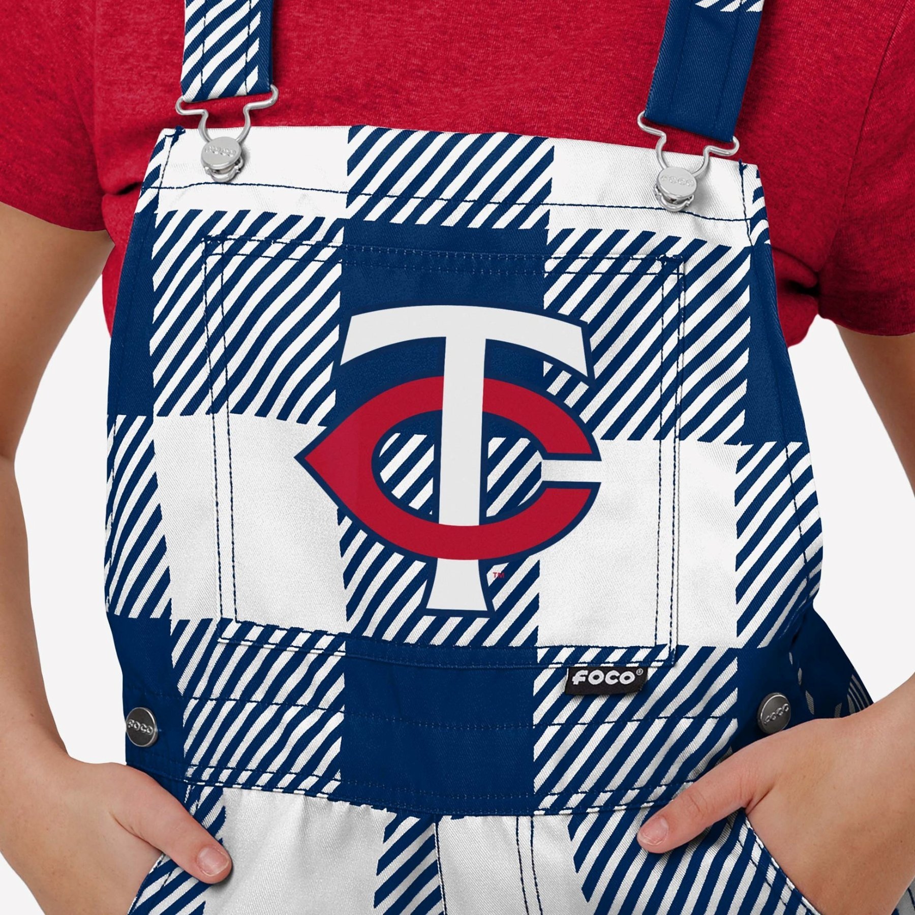 Minnesota Twins Womens Plaid Bib Shortalls (2).jpg