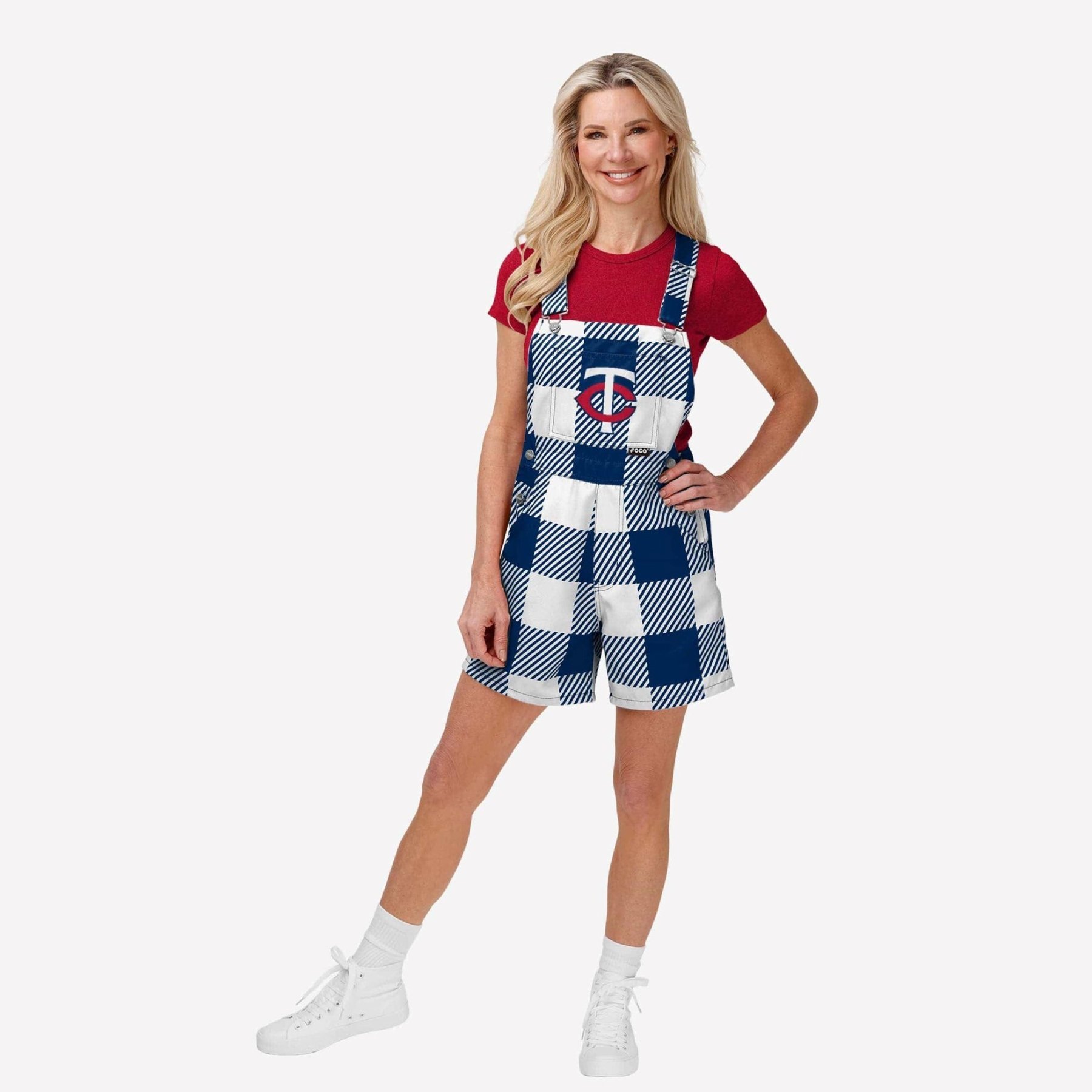 Minnesota Twins Womens Plaid Bib Shortalls.jpg
