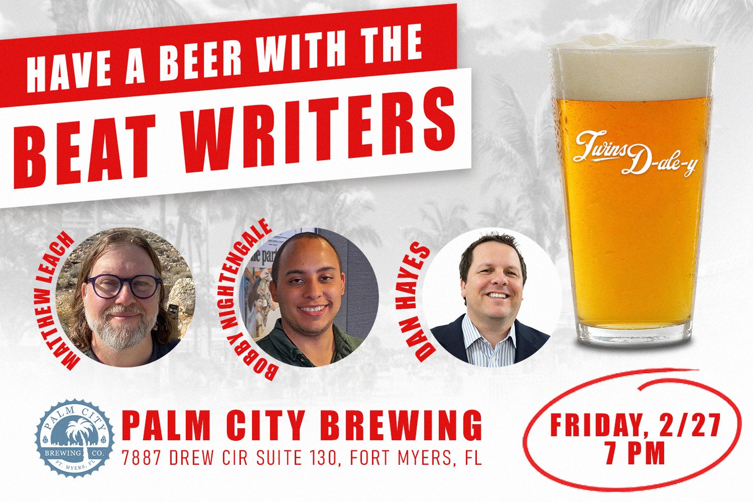 More information about "Beers with the Beat Writers Returns Feb. 27 at Palm City Brewing"